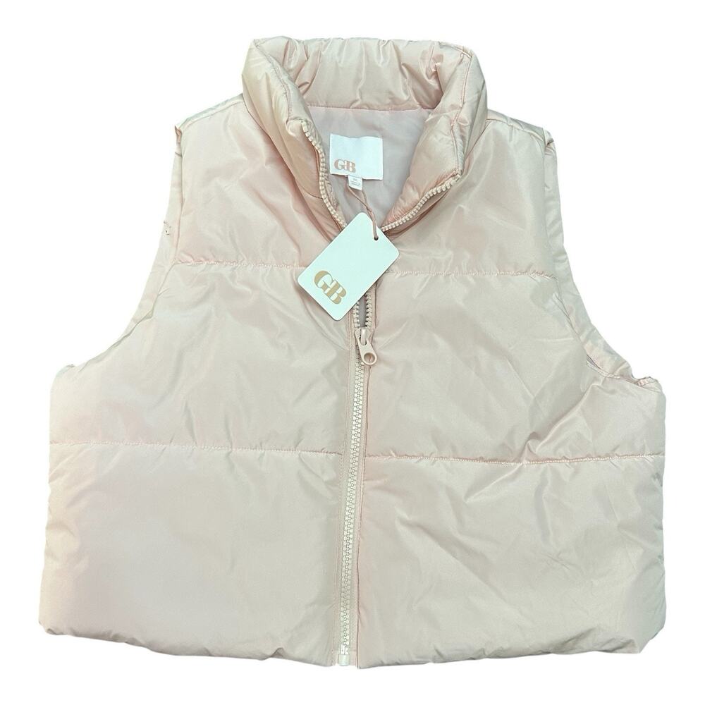 NWT Gianni Bini GB Girls Sz Xl Light Pink Quilted Puffer Vest Sleeveless Jacket